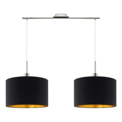 Eglo - LED-Hängeleuchte TUNJA 2xE27/60W/230V schwarz