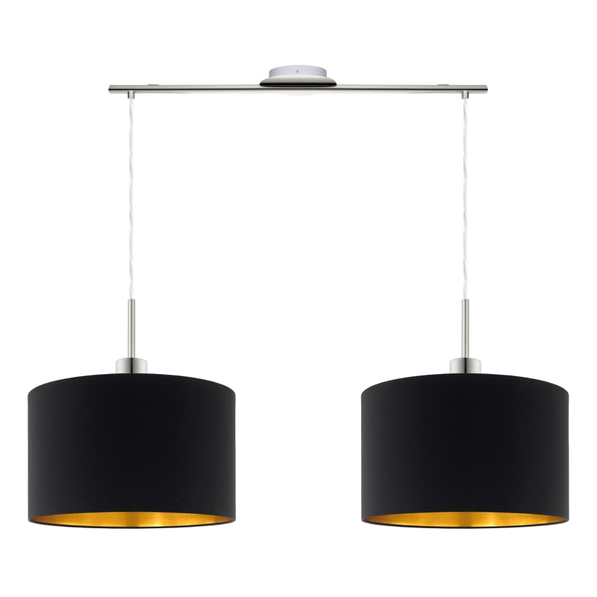 Eglo - LED-Hängeleuchte TUNJA 2xE27/60W/230V schwarz