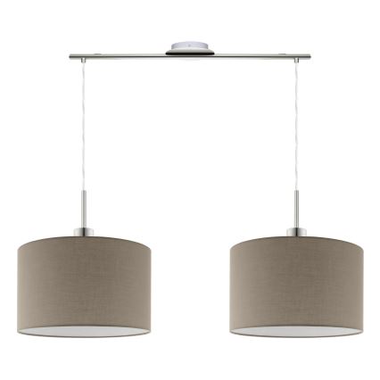 Eglo - LED-Hängeleuchte TUNJA 2xE27/60W/230V taupe