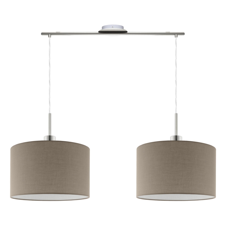 Eglo - LED-Hängeleuchte TUNJA 2xE27/60W/230V taupe