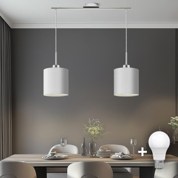 Eglo - LED-Hängeleuchte TUNJA 2xE27/60W/230V weiß