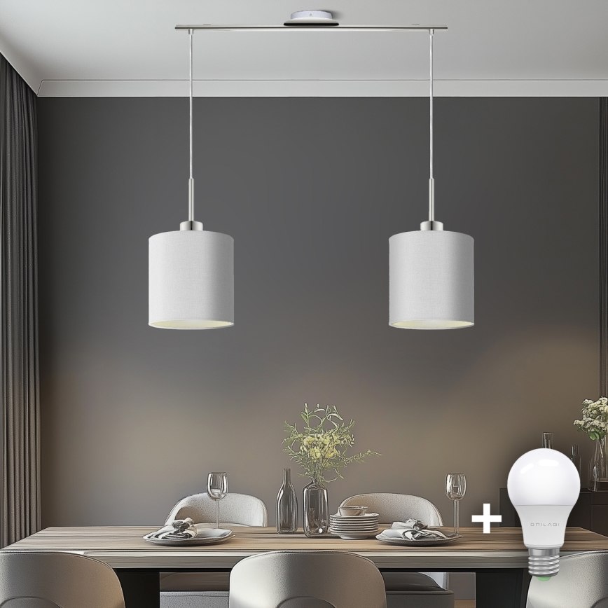 Eglo - LED-Hängeleuchte TUNJA 2xE27/60W/230V weiß