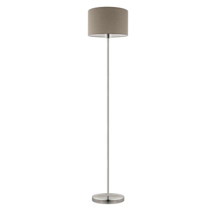 Eglo - LED  Lampada con piedistallo TUNJA 1xE27/60W/230V cromo opaco/taupe