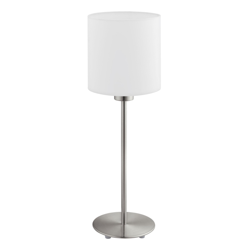 Eglo - LED  Lampada da tavolo TUNJA 1xE27/60W/230V 38,5 cm cromo opaco/bianco