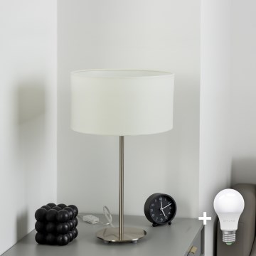 Eglo - LED  Lampada da tavolo TUNJA 1xE27/60W/230V 38,5 cm cromo opaco/bianco