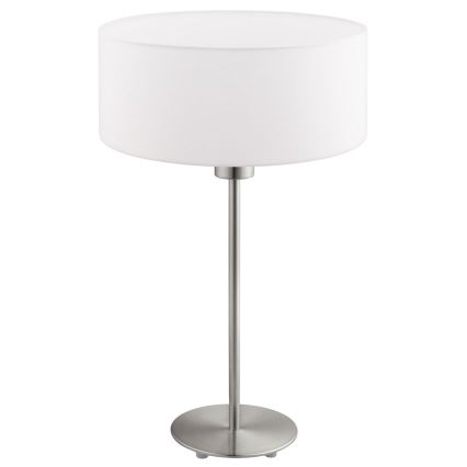 Eglo - LED  Lampada da tavolo TUNJA 1xE27/60W/230V 38,5 cm cromo opaco/bianco