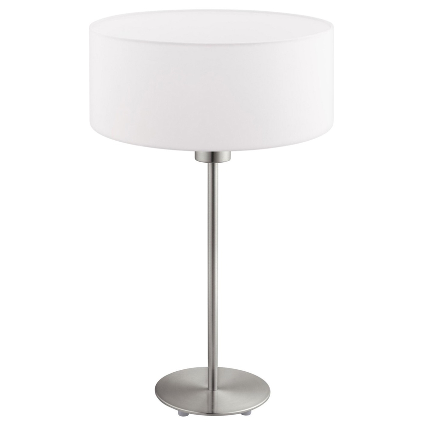 Eglo - LED  Lampada da tavolo TUNJA 1xE27/60W/230V 38,5 cm cromo opaco/bianco