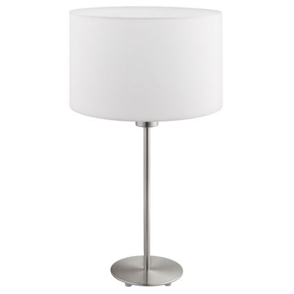 Eglo - LED  Lampada da tavolo TUNJA 1xE27/60W/230V 38,5 cm cromo opaco/bianco