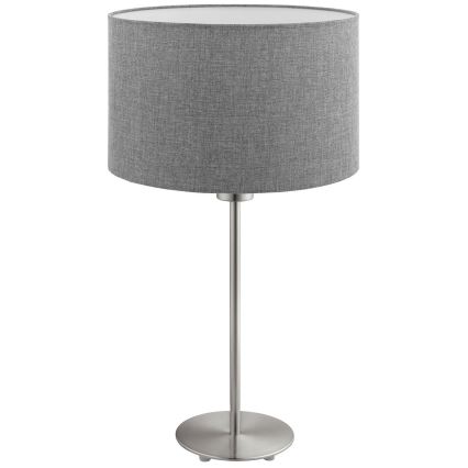 Eglo - LED  Lampada da tavolo TUNJA 1xE27/60W/230V 38,5 cm cromo opaco/grigio