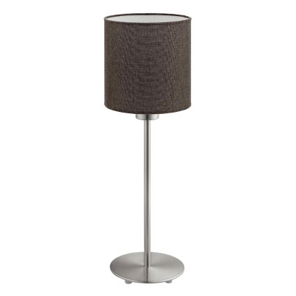 Eglo - LED  Lampada da tavolo TUNJA 1xE27/60W/230V 38,5 cm cromo opaco/marrone