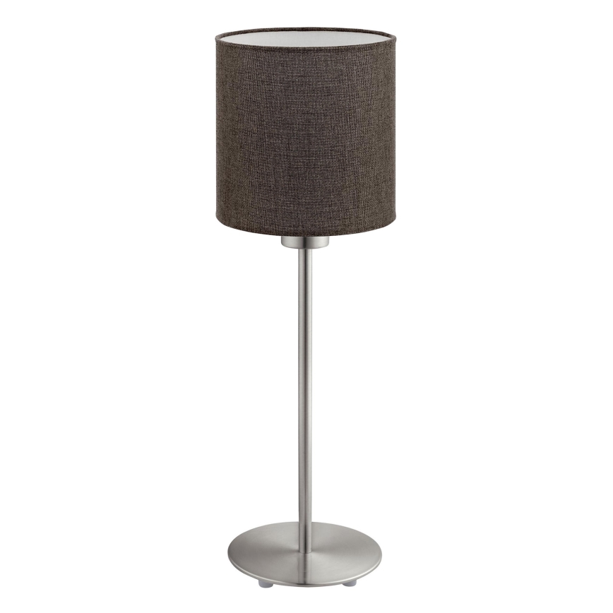 Eglo - LED  Lampada da tavolo TUNJA 1xE27/60W/230V 38,5 cm cromo opaco/marrone