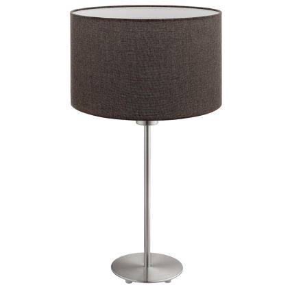 Eglo - LED  Lampada da tavolo TUNJA 1xE27/60W/230V 38,5 cm cromo opaco/marrone