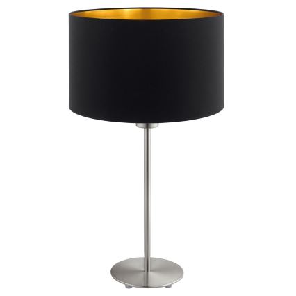 Eglo - LED  Lampada da tavolo TUNJA 1xE27/60W/230V 38,5 cm cromo opaco/nero