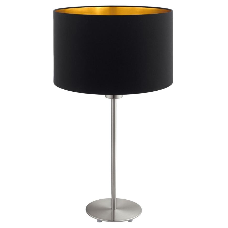 Eglo - LED  Lampada da tavolo TUNJA 1xE27/60W/230V 38,5 cm cromo opaco/nero