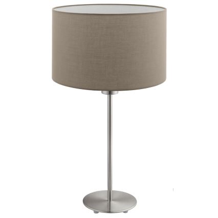 Eglo - LED  Lampada da tavolo TUNJA 1xE27/60W/230V 38,5 cm cromo opaco/taupe