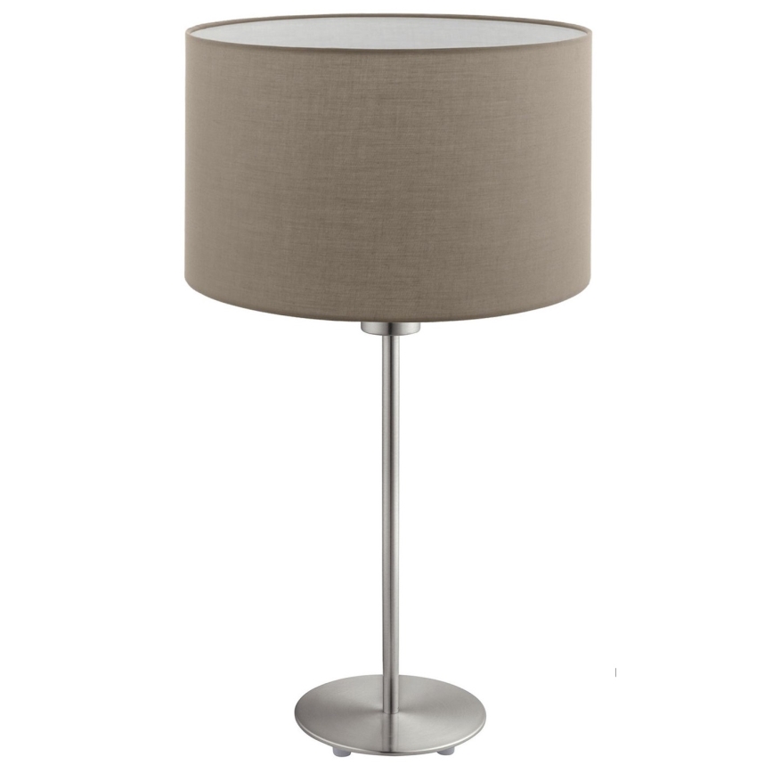 Eglo - LED  Lampada da tavolo TUNJA 1xE27/60W/230V 38,5 cm cromo opaco/taupe