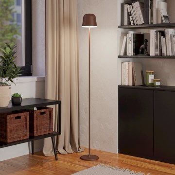 Eglo - LED Lampada da terra ricaricabile per esterni dimmerabile LED/4,3W/230V 2400/3000/4000K IP54 marrone