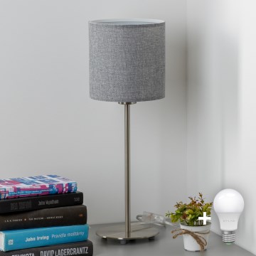 Eglo - LED  Lampe de table TUNJA 1xE27/60W/230V 38,5 cm chrome mat/gris