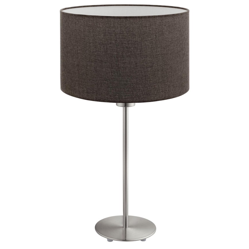 Eglo - LED  Lampe de table TUNJA 1xE27/60W/230V 38,5 cm chrome mat/marron