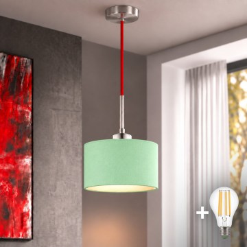 Eglo - LED-Pendelleuchte an Kabel TUNJA 1xE27/60W/230V Ø 20 cm grün/rot