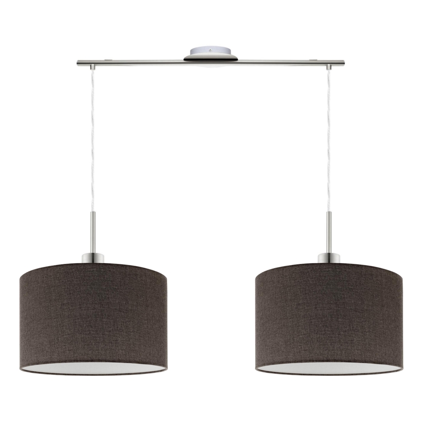Eglo - LED Pendelleuchte an Kabel TUNJA 2xE27/60W/230V braun