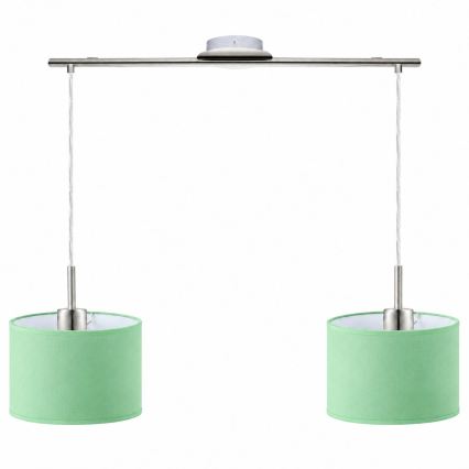 Eglo - LED-Pendelleuchte an Kabel TUNJA 2xE27/60W/230V mattchrom/grün