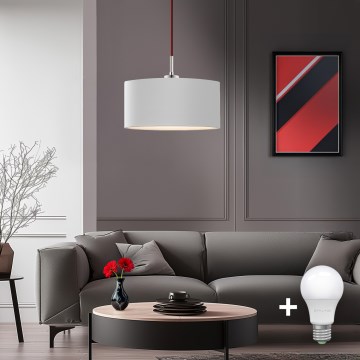 Eglo - LED-Pendelleuchte TUNJA mit Kabelaufhängung, 1xE27/60W/230V, weiß