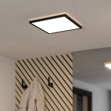 Eglo - LED Plafonnier de salle de bains LED/20,2W/230V 39x39 cm IP54 noir