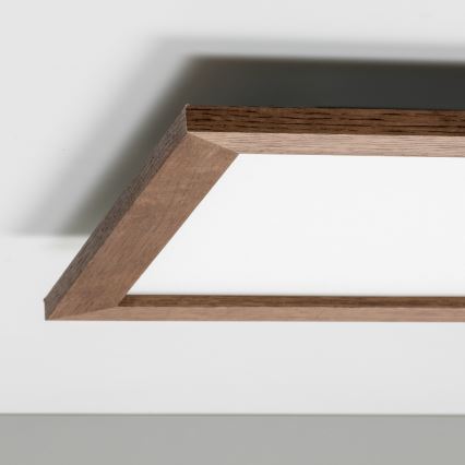 Eglo - LED RGB Pannello fisso dimmerabile SALOBRENA-C WOOD LED/24W/230V 2700-6500K 49,5x49,5 cm marrone scuro + telecomando