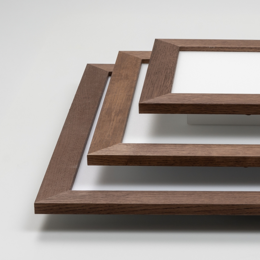 Eglo - LED RGB Pannello fisso dimmerabile SALOBRENA-C WOOD LED/24W/230V 2700-6500K 49,5x49,5 cm marrone scuro + telecomando