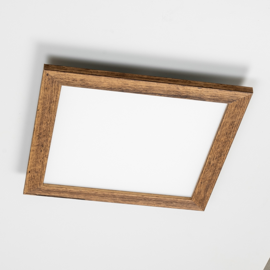 Eglo - LED RGB Pannello fisso dimmerabile SALOBRENA-C WOOD LED/24W/230V 2700-6500K 49,5x49,5 cm marrone + telecomando