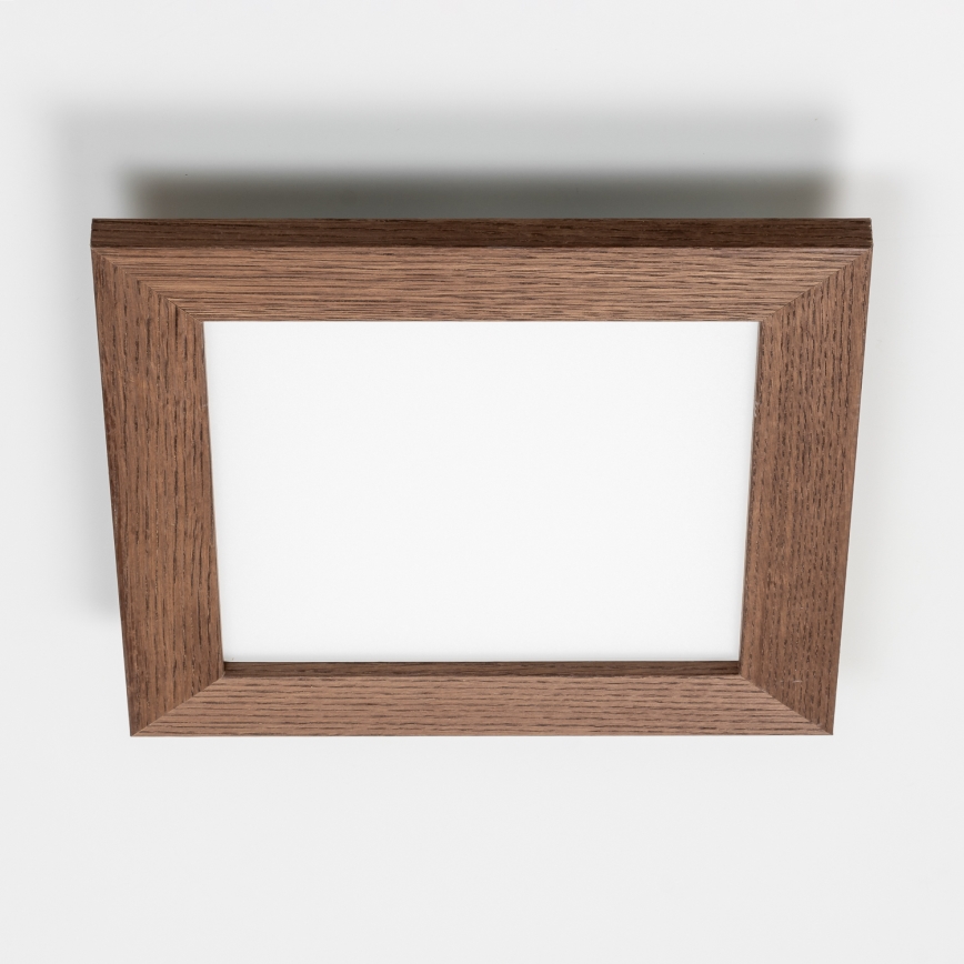 Eglo - LED RGBW dimmbares Aufputz-Panel SALOBRENA-C WOOD LED/16W/230V 2700-6500K 34x34 cm dunkelbraun + Fernbedienung