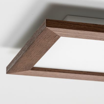 Eglo - LED RGBW dimmbares Aufputz-Panel SALOBRENA-C WOOD LED/16W/230V 2700-6500K 34x34 cm dunkelbraun + Fernbedienung