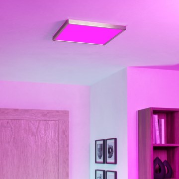 Eglo - LED RGBW dimmbare Badezimmer-Deckenleuchte LED/17,8W/230V 2700-6500K 39x39 cm IP44 matt-chrom