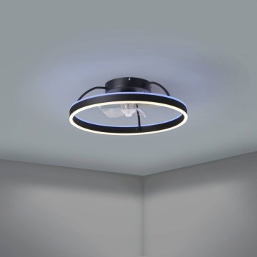 Eglo - LED RGBW dimmbarer Deckenventilator LED/36W/230V 3000-6500K Ø 50 cm schwarz + Fernbedienung
