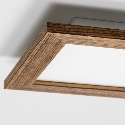 Eglo - LED RGBW dimmbares Aufputz-Panel SALOBRENA-C WOOD LED/16W/230V 2700-6500K 34x34 cm braun + Fernbedienung
