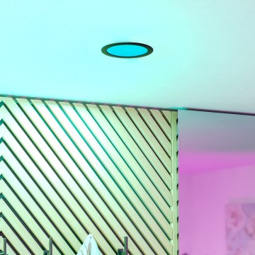Eglo - LED RGBW dimmerabile faretto da incasso per bagno LED/9,5W/230V 2700-6500K Ø 16,8 cm IP44 nero