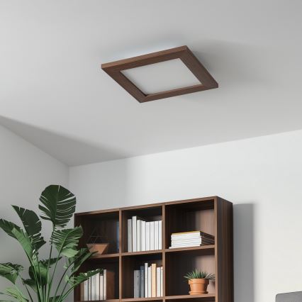 Eglo - LED RGBW Pannello fisso dimmerabile SALOBRENA-C WOOD LED/16W/230V 2700-6500K 34x34 cm marrone scuro + telecomando