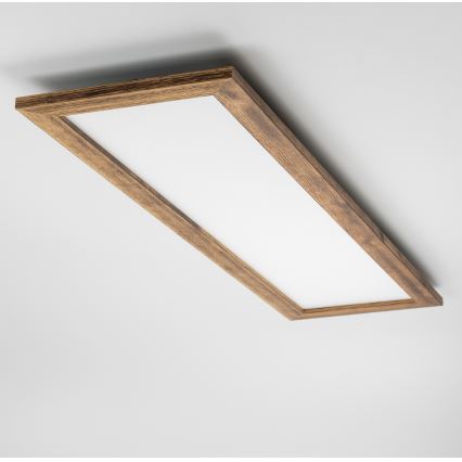 Eglo - Plafoniera LED RGBW dimmerabile SALOBRENA-C WOOD LED/34W/230V 2700-6500K 34x124 cm marrone + telecomando