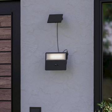 Eglo - LED-Solar-Wandleuchte mit Sensor LED/6,7W/3,7V 2400 mAh IP44 schwarz