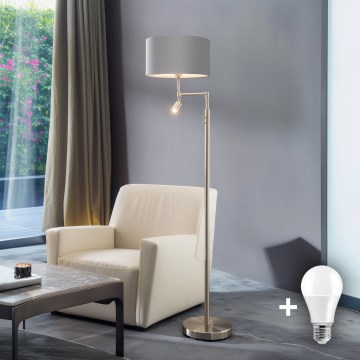Eglo - LED-Stehleuchte TUNJA 1xE27/60W/230V + LED/2,1W d 38 cm matt Chrom/grau