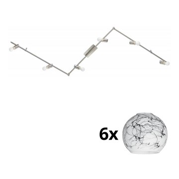 Eglo - LED-Strahler MY CHOICE 6xE14/4W/230V matt Chrom/weiß/schwarz