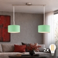Eglo - LED Suspension sur câble TUNJA 2xE27/60W/230V chrome mat/vert