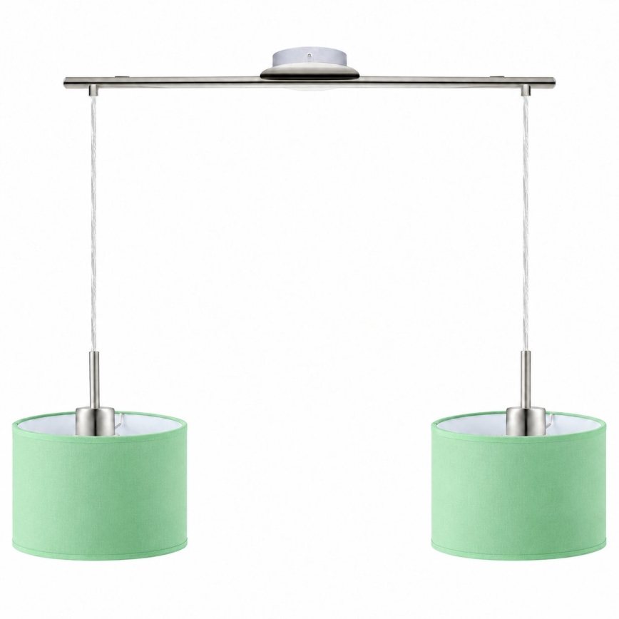 Eglo - LED Suspension sur câble TUNJA 2xE27/60W/230V chrome mat/vert