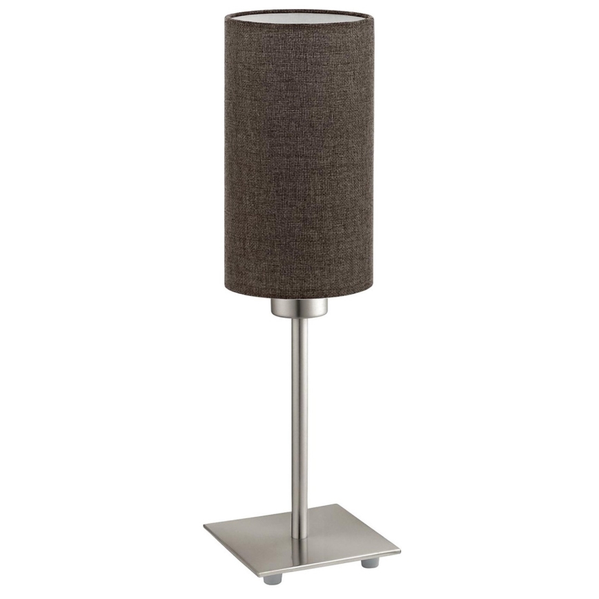 Eglo - LED Tischlampe TUNJA 1xE27/60W/230V 26,5 cm mattchrom/braun