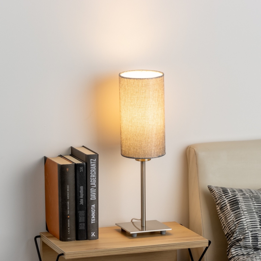 Eglo - LED Tischlampe TUNJA 1xE27/60W/230V 26,5 cm mattchrom/grau