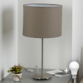 Eglo - LED-Tischleuchte TUNJA 1xE27/60W/230V 38,5 cm matt Chrom/taupe