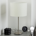 Eglo - LED-Tischleuchte TUNJA 1xE27/60W/230V 38,5 cm matt Chrom/weiß