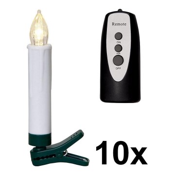 Eglo - LOT 10x Luminaires LED pour arbre de Noël 1xLED/0,06W/1xAA IP44 + télécommande