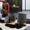 Eglo - LOT 2x Tabouret d. 31,5/36 cm gris/doré